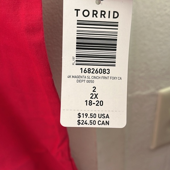 Torrid Magenta Cinched Foxy Cami - Picture 3 of 4